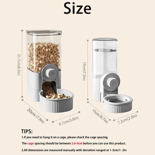 1.2L Automatic Pet Feeder Cage Hanging Bowl,Suitable for Small Puppy Cat Rabbit Food Container Dispenser Bowl