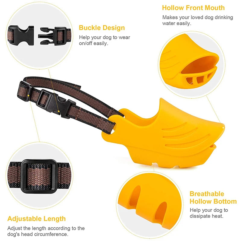 Benepaw Soft Silicone Dog Muzzle Adjustable Breathable Comfortable Lightweight Puppy Pet Mouth Cover Prevent Barking Biting