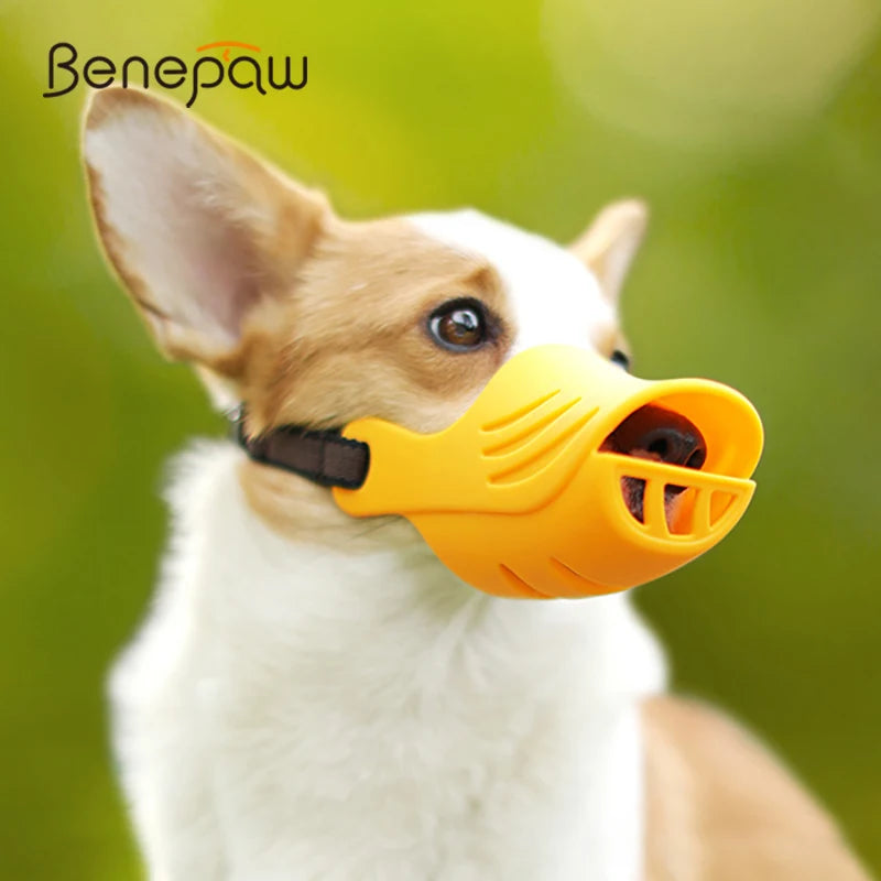 Benepaw Soft Silicone Dog Muzzle Adjustable Breathable Comfortable Lightweight Puppy Pet Mouth Cover Prevent Barking Biting