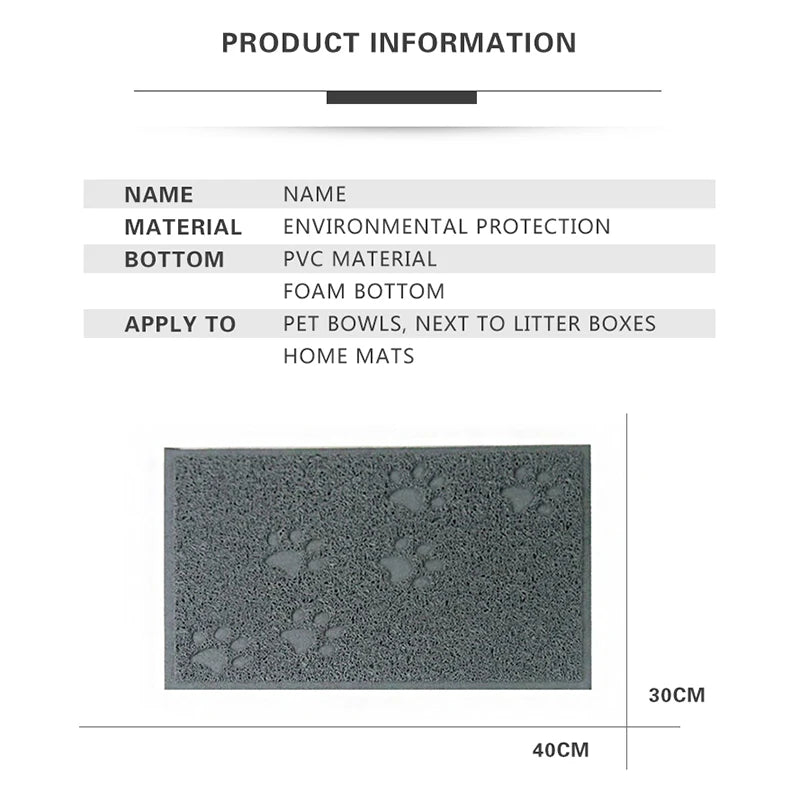 Pet Cat Litter Mat Portable Soft Paws Printed Pad Waterproof Non Slip Pad for House Floor Car Cleaning Supplies PVC Thicken Mat