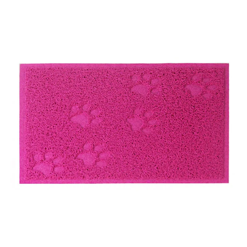 Pet Cat Litter Mat Portable Soft Paws Printed Pad Waterproof Non Slip Pad for House Floor Car Cleaning Supplies PVC Thicken Mat