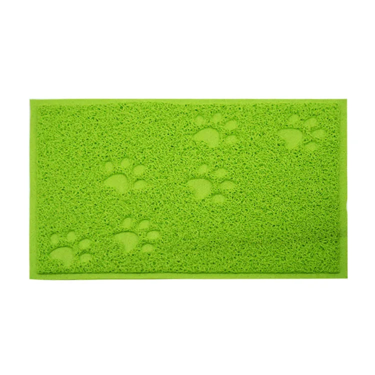Pet Cat Litter Mat Portable Soft Paws Printed Pad Waterproof Non Slip Pad for House Floor Car Cleaning Supplies PVC Thicken Mat
