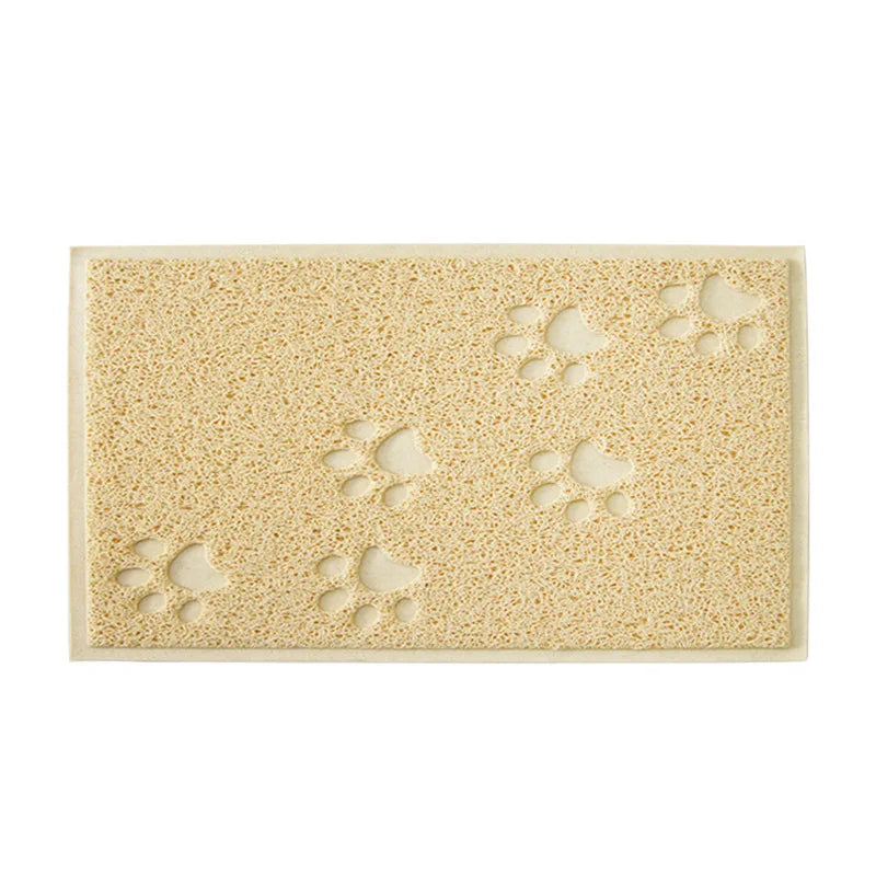 Pet Cat Litter Mat Portable Soft Paws Printed Pad Waterproof Non Slip Pad for House Floor Car Cleaning Supplies PVC Thicken Mat