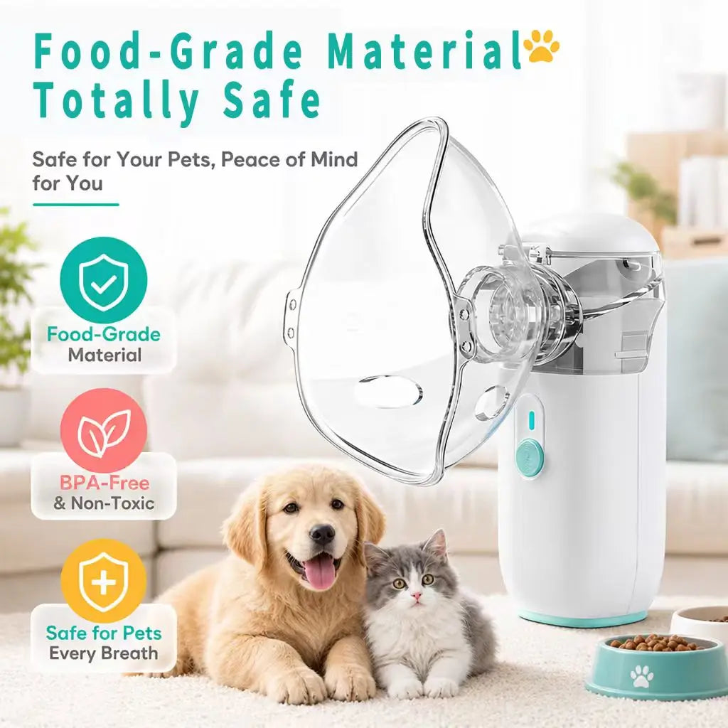 AiQUE Portable Pet Asthma Inhaler Nebulizer Handheld Home Use Veterinary Device Animal Nebulizer Respiratory Relief Cat&Dog Care