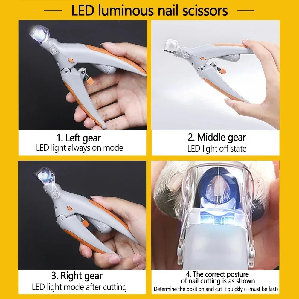 Professional Pet Nail Clipper Scissors for Cats And Dogs with LED Light - Nail Cutter And Toeclaw Tool for Pets