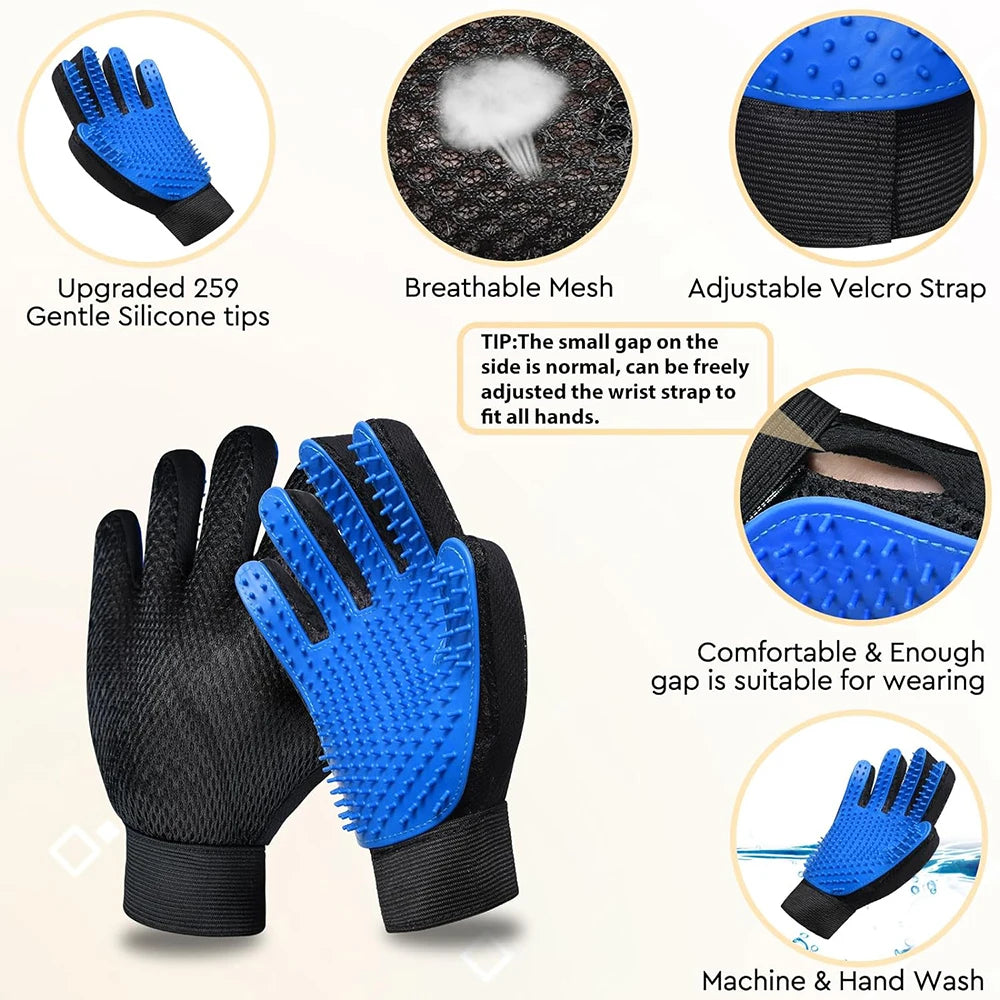 1Pcs Cat Hair Removal Gloves Pet Beauty Cleaning Brush Plastic Durable Convenient Cat/Dog Massage Gloves Pet Hair Removal Tool