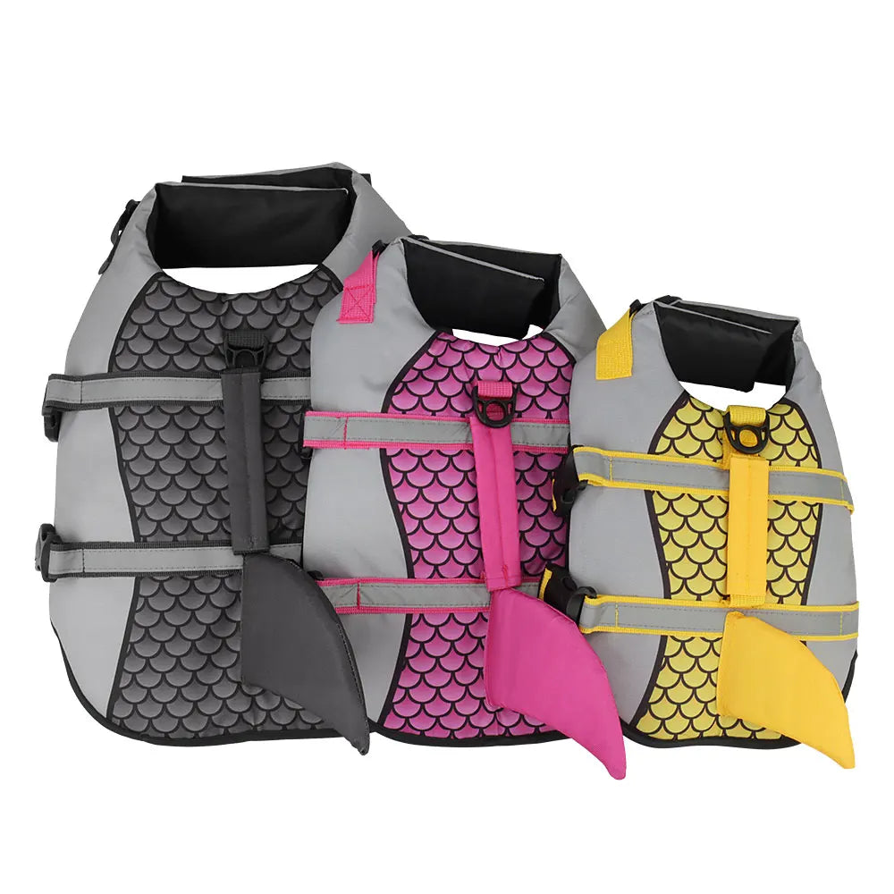 Swim Pet Dog Life Jacket Vest Clothes Life Vest Collar Harness Pet Swimming Summer Swimwear Scales Shark