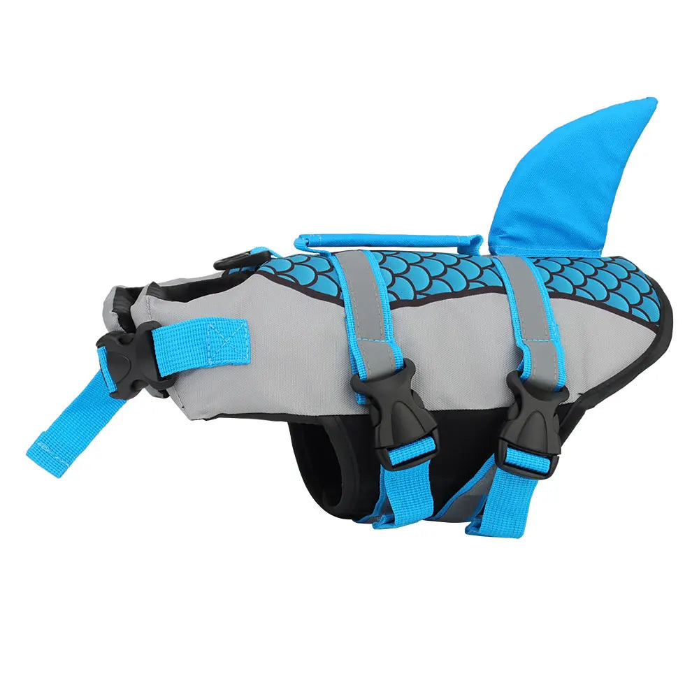 Swim Pet Dog Life Jacket Vest Clothes Life Vest Collar Harness Pet Swimming Summer Swimwear Scales Shark