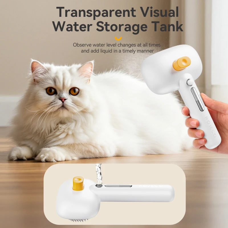 ROJECO Pet Steam Comb Electric Spray Brushes For Dog Cat Hair Removal Combs Pet Hair Grooming Tool Hair Remover Water Mist Brush