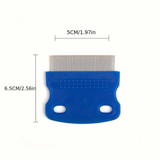 4 Pack Flea Lice Comb, Stainless Steel Dog Cat Grooming Combs with Rounded Teeth, Double Sided Professional Pet Tear Stain Remover
