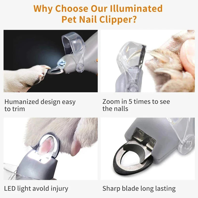 Professional Pet Nail Clipper Scissors for Cats And Dogs with LED Light - Nail Cutter And Toeclaw Tool for Pets