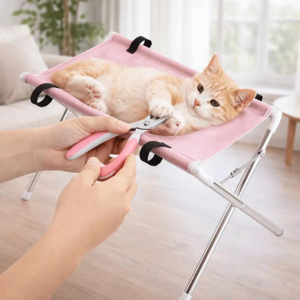 Portable Pet Grooming Bath Hammock Stand Adjustable Dog Cat Washing Restraint Mesh Support Rack Foldable Pet Bathing Drying Groo