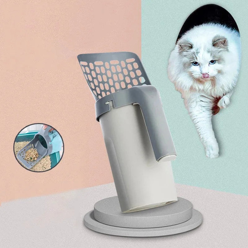 Cat Litter Shovel Scoop One-Piece Filters Removable Portable Commode Picker Cat Litter Box Cleaning Supplies Pet Accessories