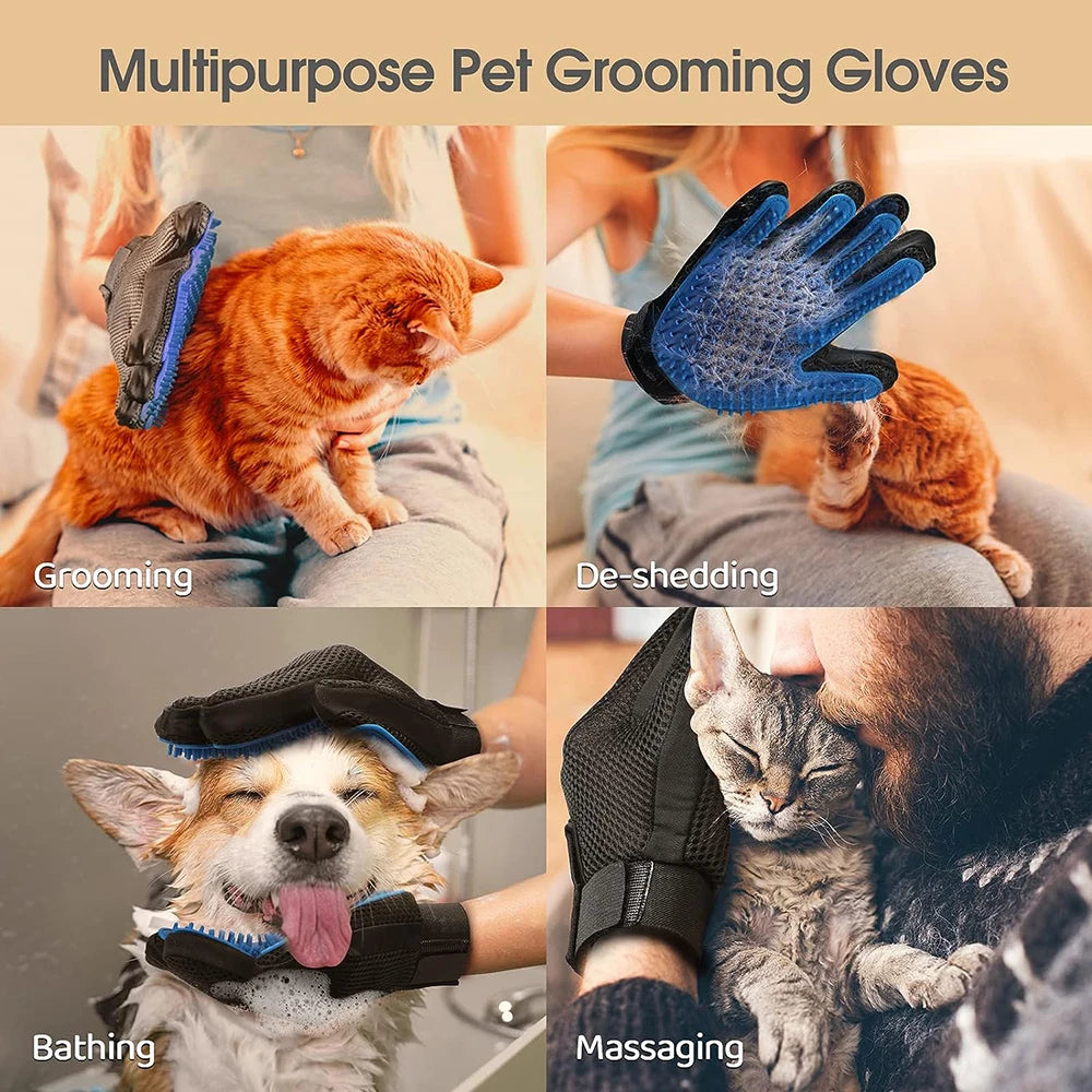 1Pcs Cat Hair Removal Gloves Pet Beauty Cleaning Brush Plastic Durable Convenient Cat/Dog Massage Gloves Pet Hair Removal Tool