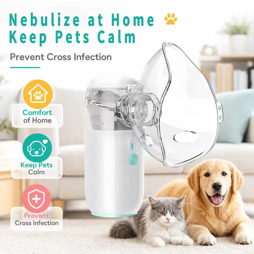 AiQUE Portable Pet Asthma Inhaler Nebulizer Handheld Home Use Veterinary Device Animal Nebulizer Respiratory Relief Cat&Dog Care