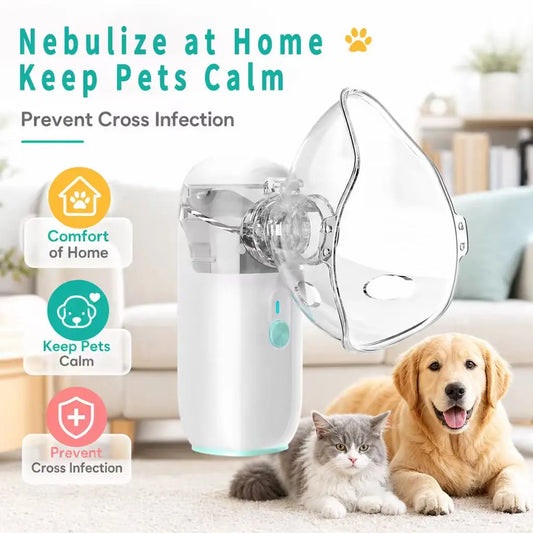 AiQUE Portable Pet Asthma Inhaler Nebulizer Handheld Home Use Veterinary Device Animal Nebulizer Respiratory Relief Cat&Dog Care